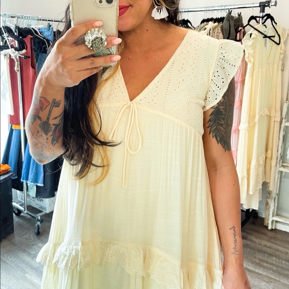 Buttercream Eyelet Dress - Picture 2 of 6